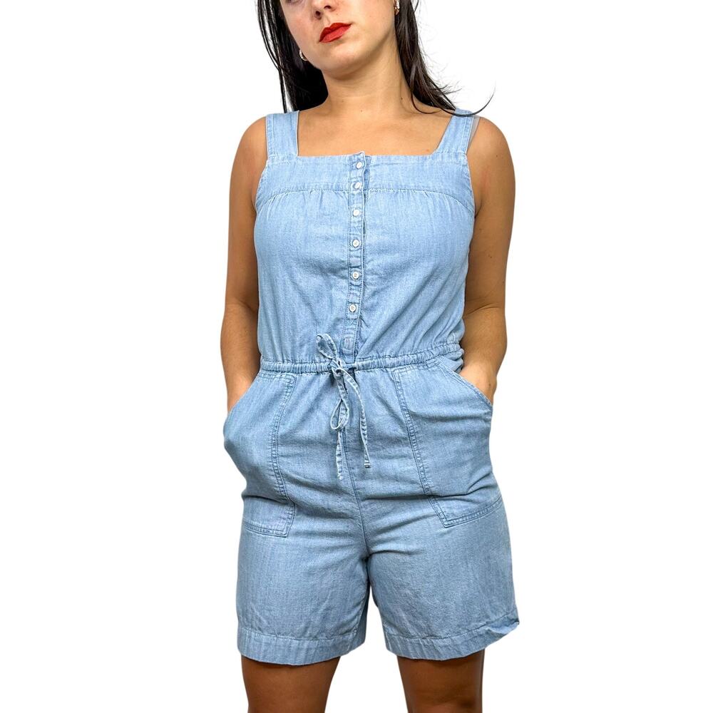 Old Navy Chambray Square Neck Romper